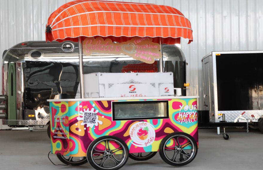 Small Ice Cream Cart For Sale Mobile Food Push Cart & Bike